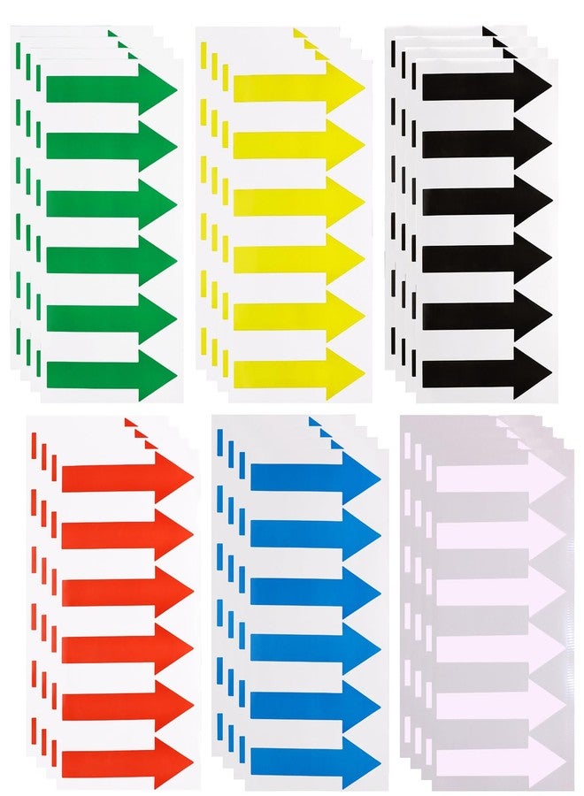 Mini Skater 144pcs Directional Arrow Stickers PVC Marking Sign Tape Label for Classroom Sensory Pathways Removable Adhesive Floor Wall Decal Instructions Sticker Waterproof Arrow Sign (6 Colors) - Image 1
